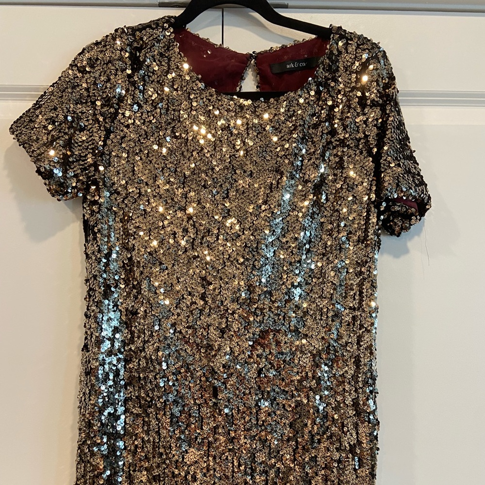 Gold Sequin Mini Dress